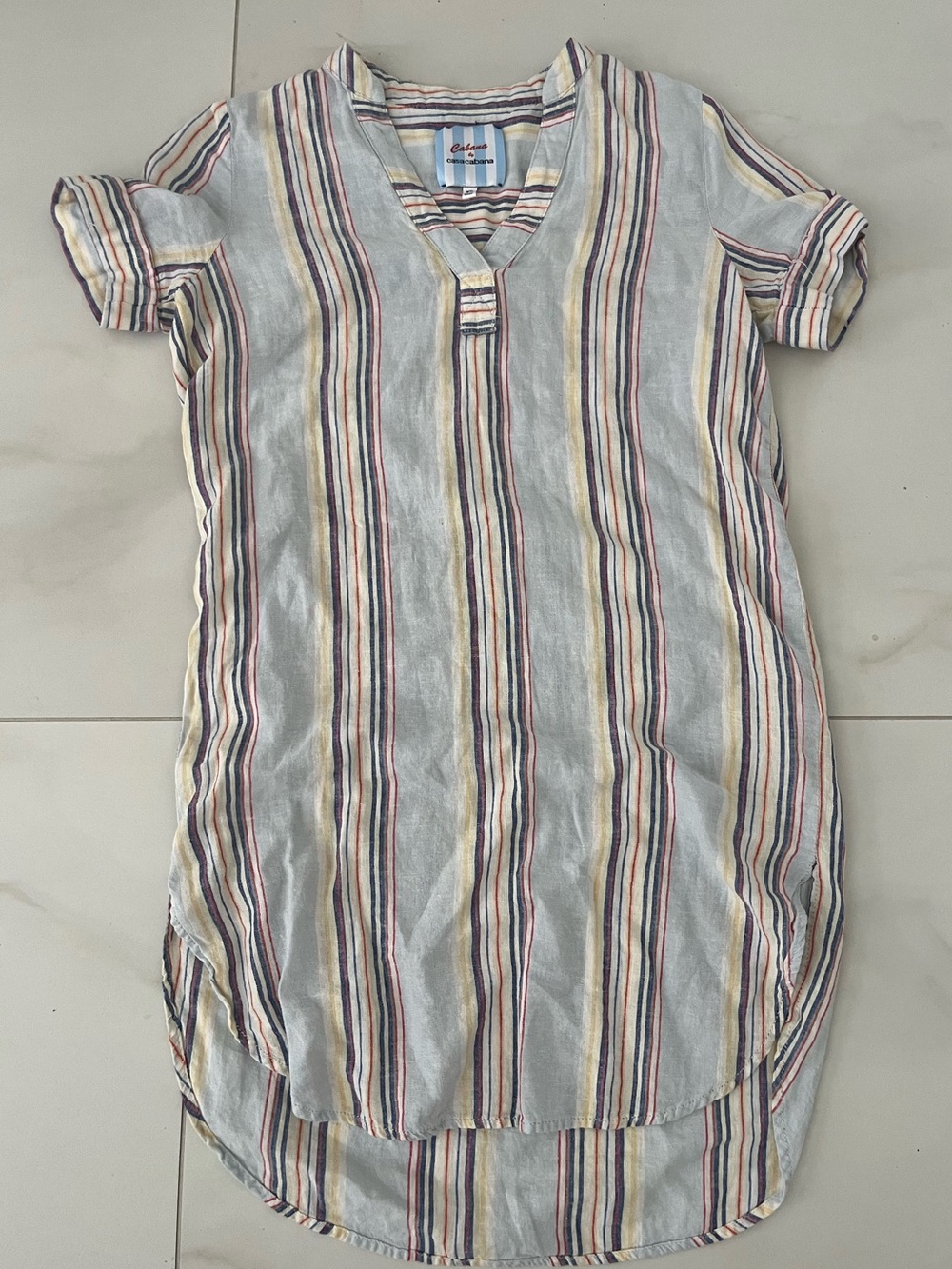 Cabana by casa cabana Women's Multicolor Stripe Beach Cover-Up Tunic - XS - Picture 7 of 7